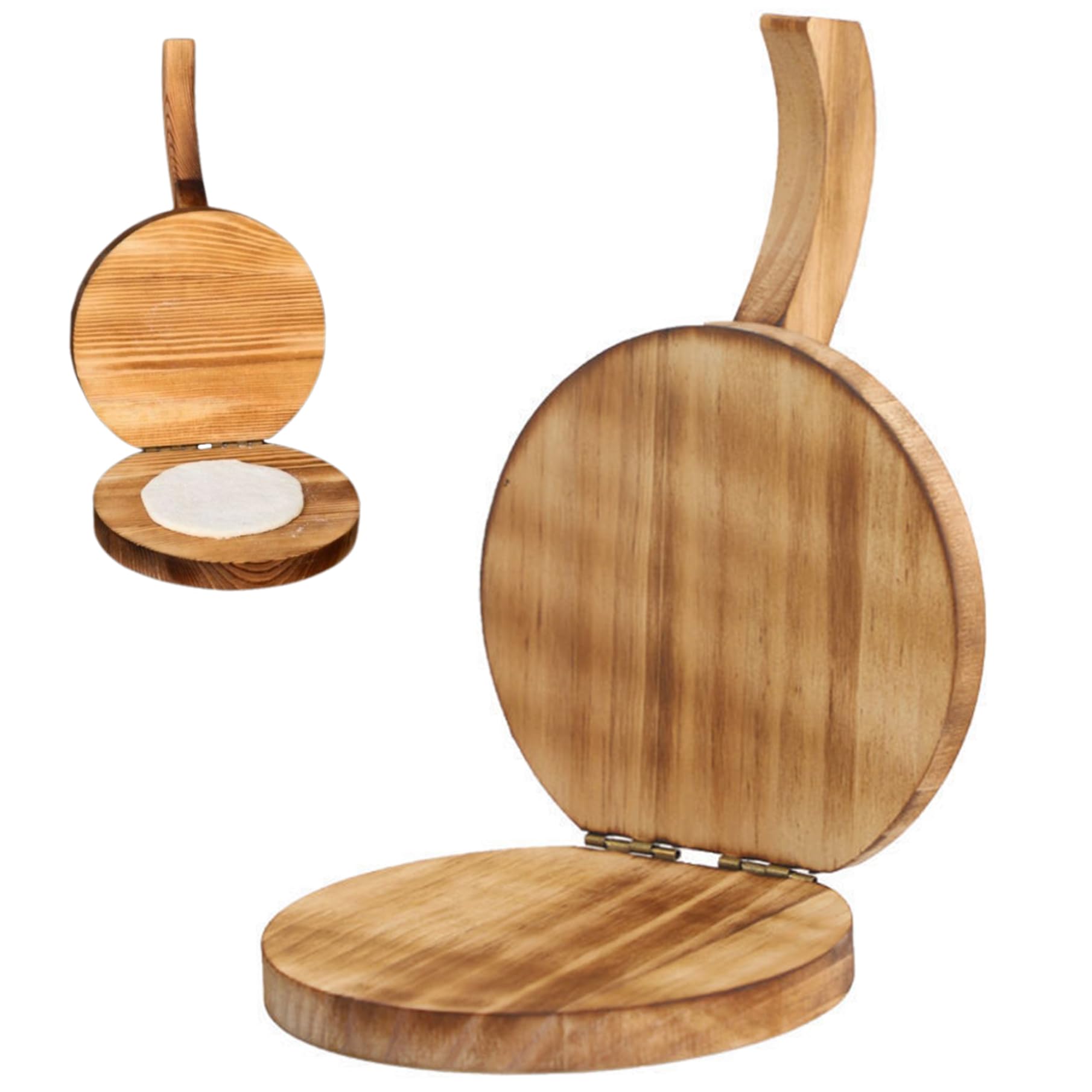 5.5 Inch Wooden Tortilla Press - Handmade Flour Tortilla Maker with Comfortable Handle for Easy Dough Pressing - Perfect for Homemade Tacos, Quesadillas & Mexican Cuisine