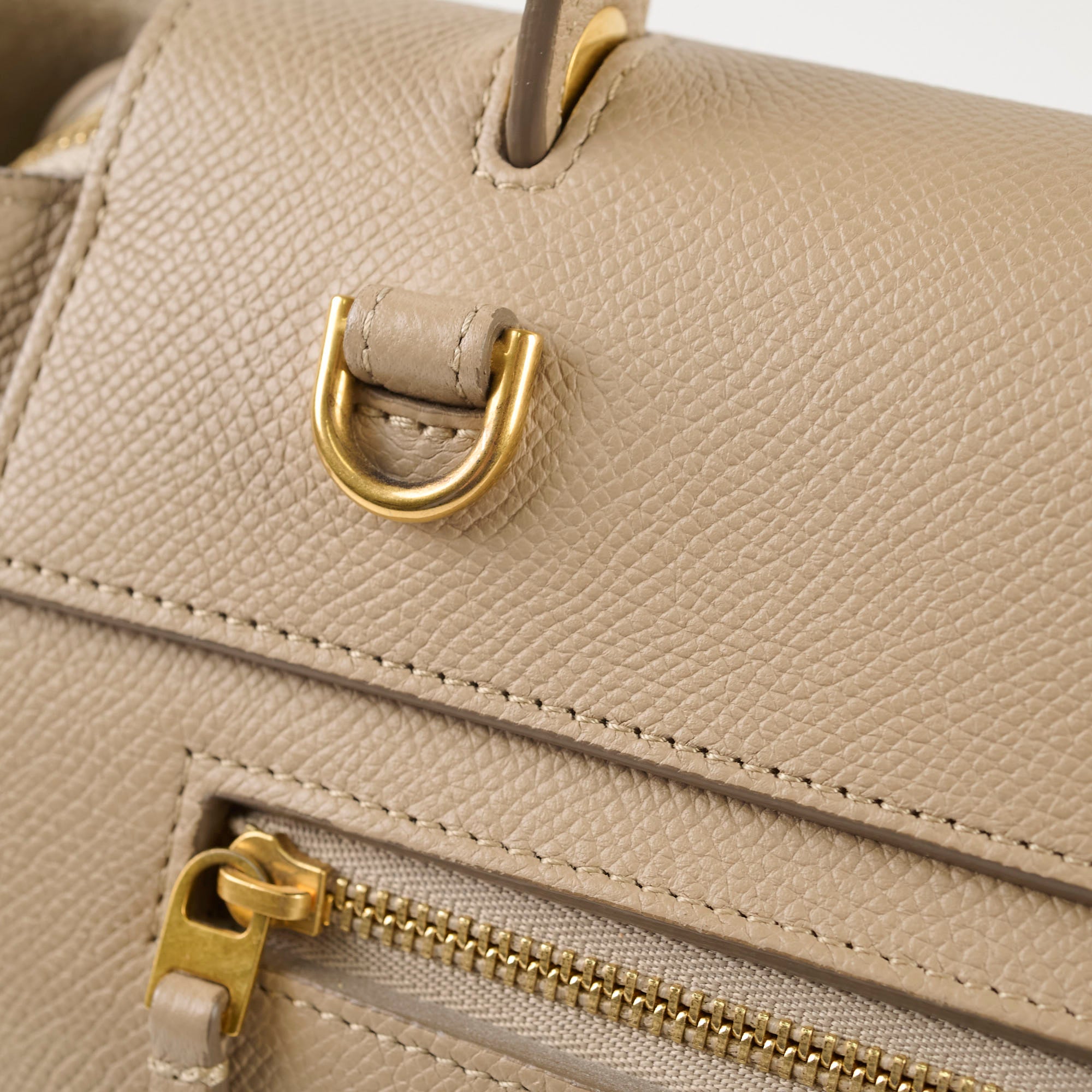 Celine Nano Grained Calfskin Belt Bag in Taupe - Stylish Crossbody Purse for Women, Perfect for Everyday Use, Travel & Fashion Accessories