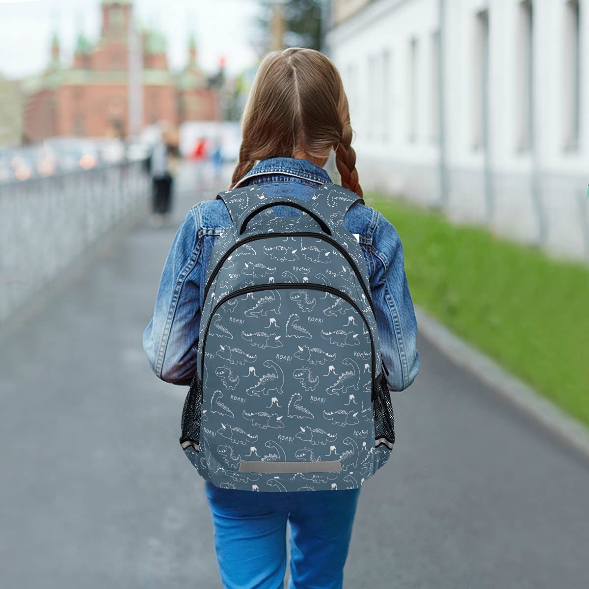 Durable Dinosaur School Backpack with Adjustable Chest Strap - Kids Laptop Backpack for Boys & Girls - Lightweight Travel & Hiking Rucksack - Perfect for School, Camping & Outdoor Adventures