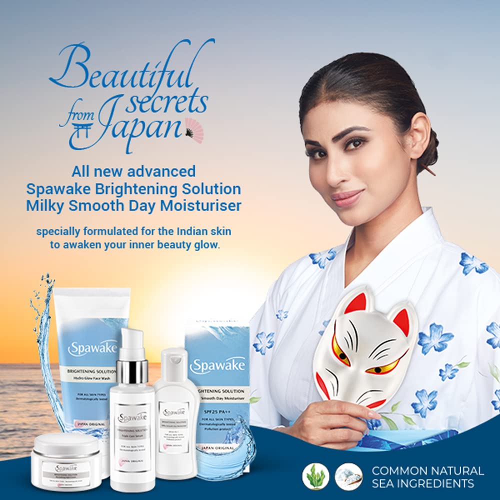 Spawake Vitamin C Face Moisturizer with SPF 25/PA++ - Brightening & Hydrating Milky Lotion (40ml) | Day & Night Use for Glowing Skin | Perfect for Dry & Dull Skin Types