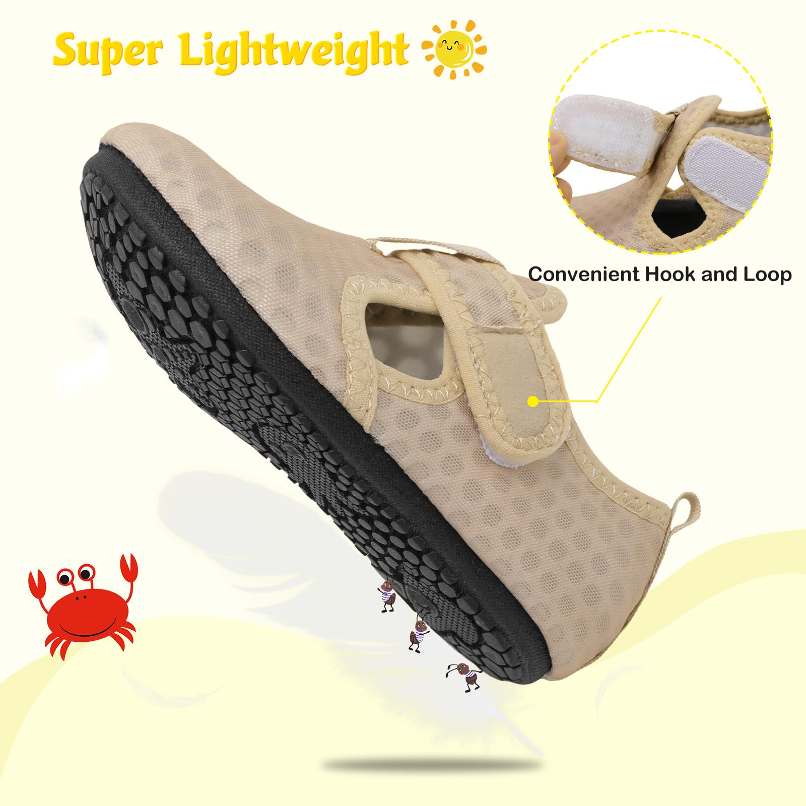 LeIsfIt Toddler Water Shoes for Girls & Boys - Non-Slip Swim Beach Shoes, Barefoot Aqua Socks for Kids - Perfect for Pool, Beach, Water Parks & Outdoor Activities