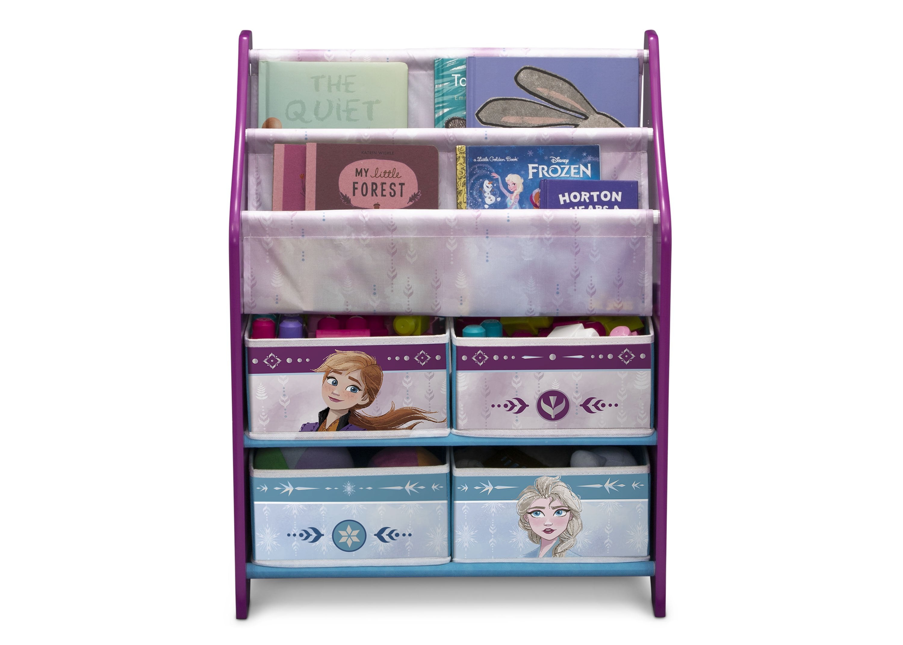 Frozen 2 Toy & Book Storage Organizer - Kids' Room Decor & Disney Movie Collection Organizer for Playroom & Bedroom