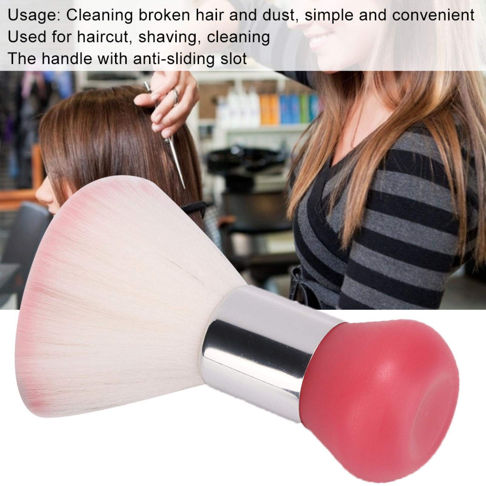 Professional Soft Barber Neck Duster Brush - Hair Sweep Cleaning Brush for Salon & Barber Shop - Gentle Face & Neck Hair Removal Tool (Pink) - Perfect for Haircut, Styling & Grooming Sessions