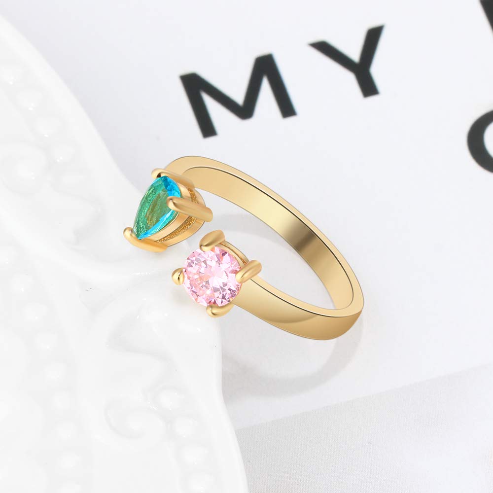 Custom Personalized Birthstone Rings for Women - Sterling Silver Engagement & Promise Rings, Best Friend Jewelry Gift for Weddings, Anniversaries, and Special Occasions