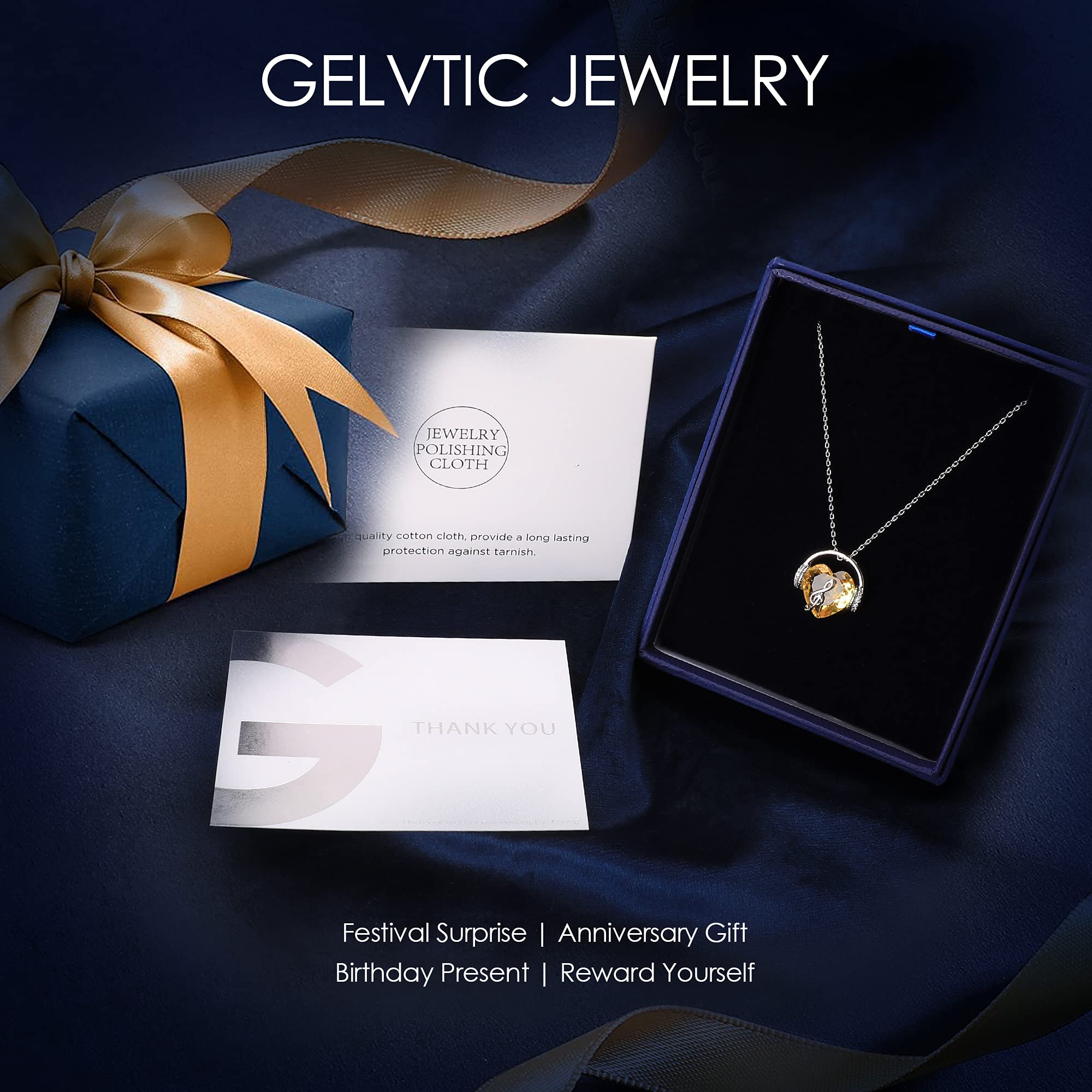 Elegant Music Note Necklace with Heart Pendant & Birthstone Crystal - Romantic Jewelry Gift for Women, Mom, Wife - Perfect for Christmas, Valentine's Day, Anniversary & Birthday - Ideal for Date Nights, Special Occasions & Everyday Wear