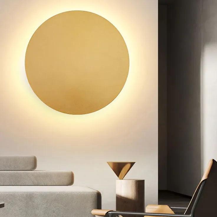 Round LED Wall Light for Indoor Use - Modern Dimmable Fixture for Living Room, Bedroom, and Hallway Lighting