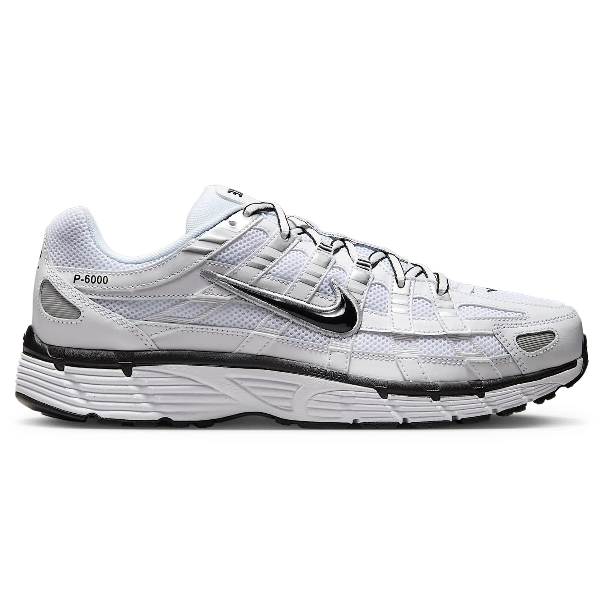 Nike P 6000 Running Shoes - White Metallic Silver Black | Men's Athletic Sneakers for Jogging, Gym & Casual Wear