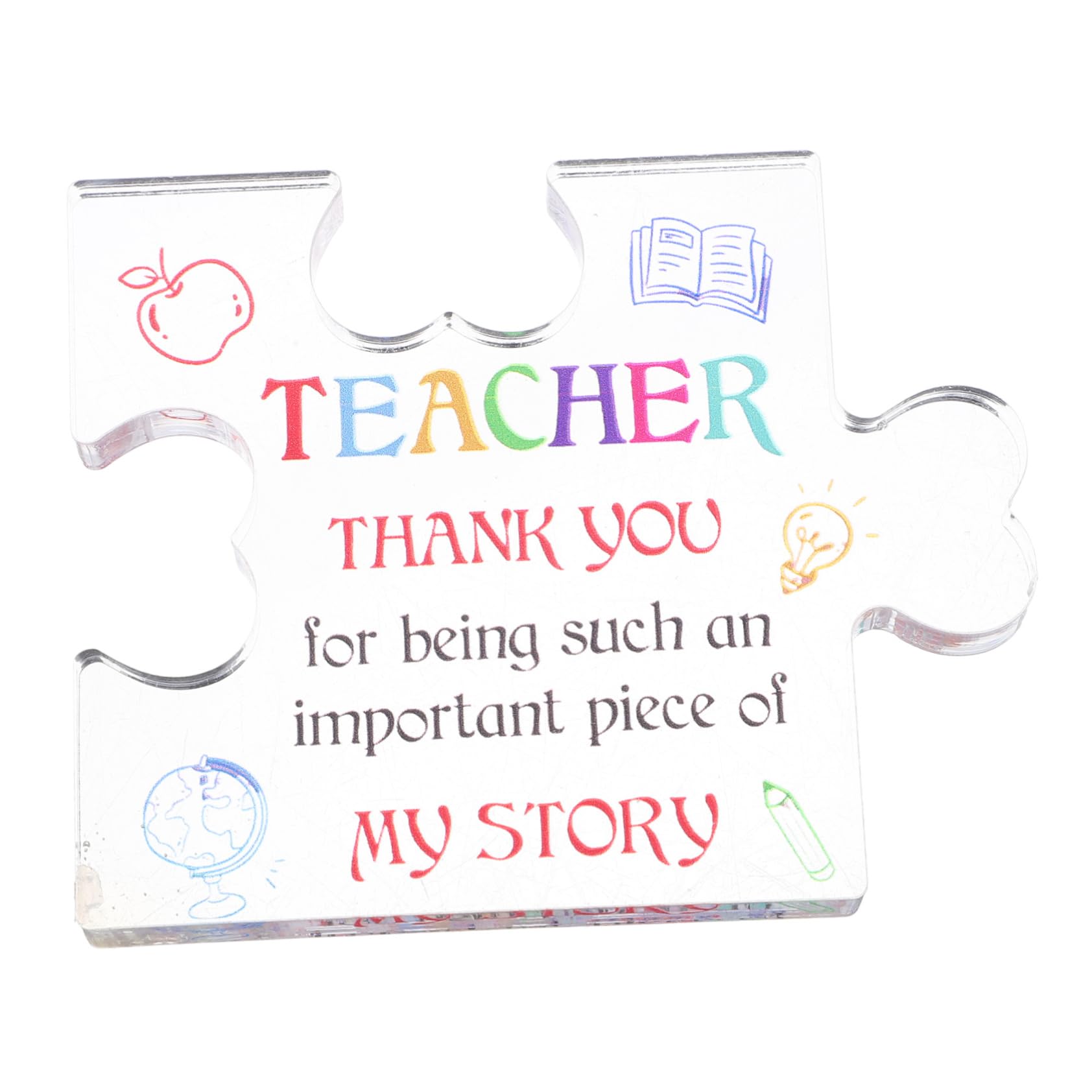 STOBOK 5-Piece Acrylic Office Decor Set - Teacher Appreciation Signs, Desk Name Plates & Table Decorations for Classroom, School, or Home Office