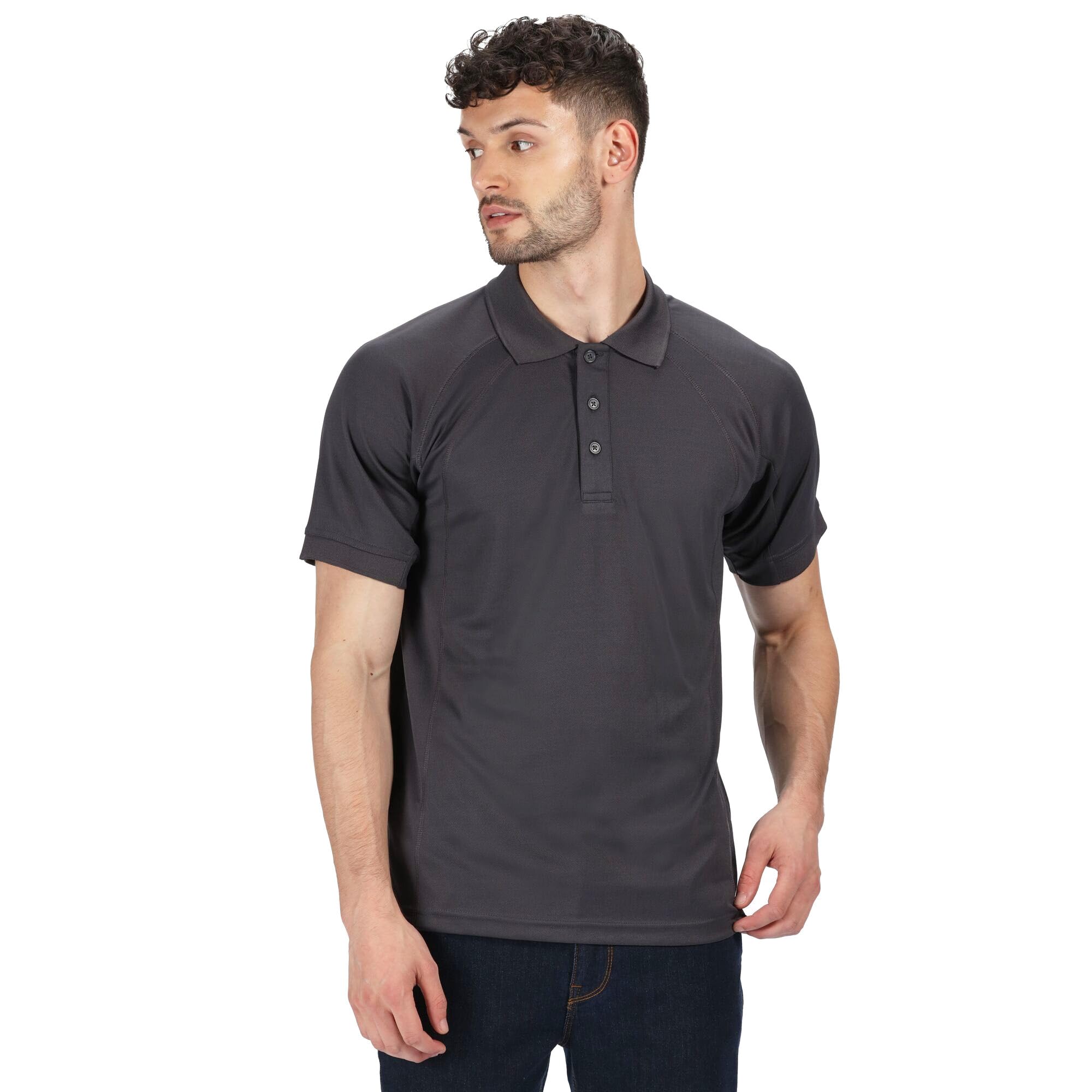 Professional Men's Coolweave Short Sleeve Polo Shirt - Breathable & Moisture-Wicking - XXL Iron Gray - Perfect for Golf, Business Casual & Summer Outings