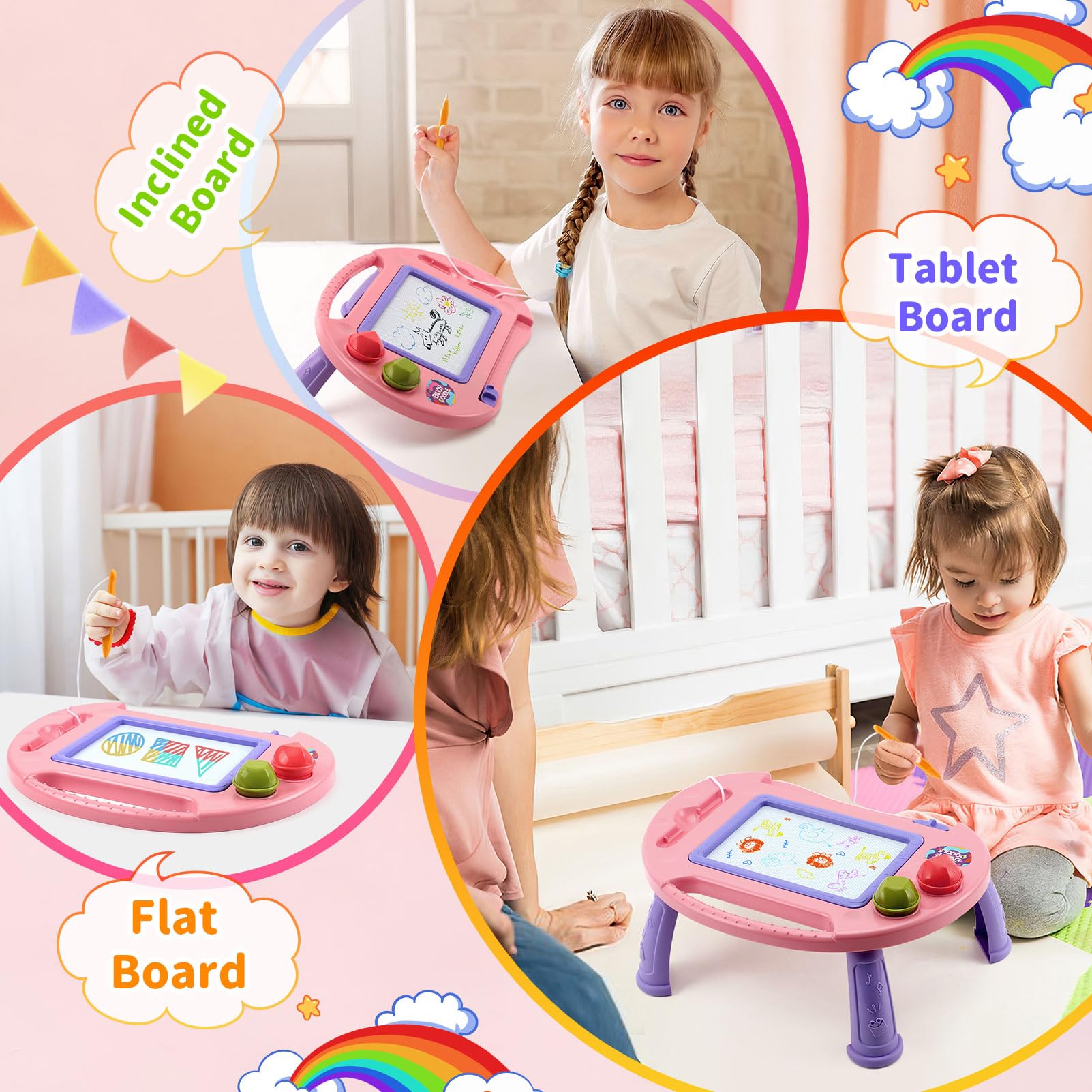 **Magnetic Drawing Doodle Board for Toddlers - Educational Learning Toys for 1, 2, 3 Year Old Boys & Girls | Perfect Birthday & Easter Gift | Creative Arts & Crafts for Kids | Ideal for Home, Travel & Preschool Play**