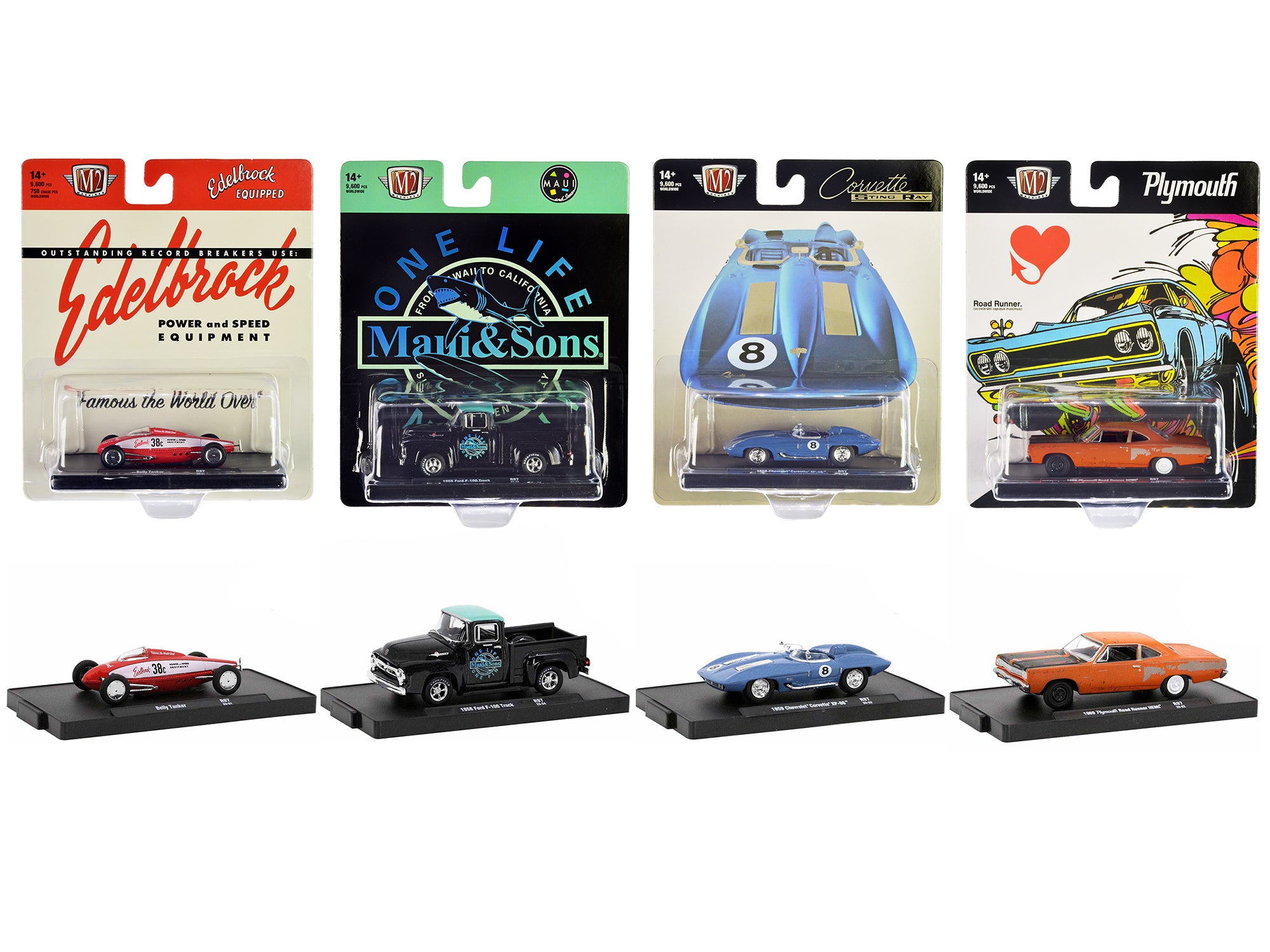 M2 Machines 1/64 Scale Diecast Model Cars - Auto Drivers Set of 4 Limited Edition (Only 9600 Worldwide) - Collectible Die-Cast Vehicles for Display & Racing Scenes - Perfect for Car Enthusiasts & Model Collectors