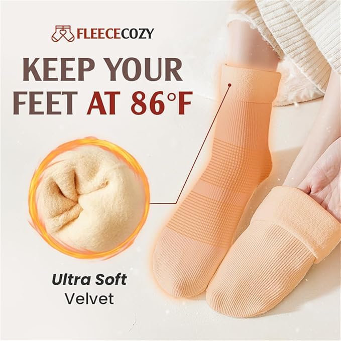 Janemore Women's Ultra Soft Velvet Thermal Socks - Fleececozy Winter Warm Socks for Cold Weather Protection | Perfect for Indoor, Outdoor & Sleeping
