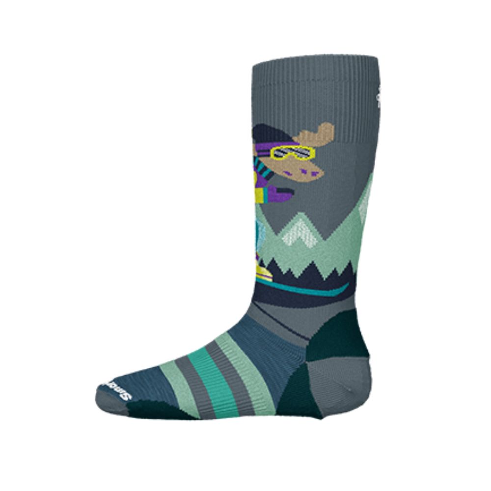 Smartwool Kids Winter Sport Full Cushion Ski Socks with Moose Design - Warm & Comfortable for Snowboarding, Skiing & Cold Weather Activities