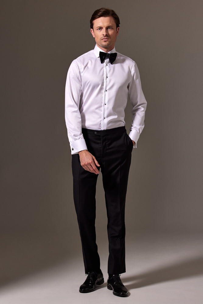 Louis Tuxedo Shirt for Men - White Premium Twill Formal Dress Shirt | Perfect for Weddings, Prom, Black Tie Events & Evening Occasions