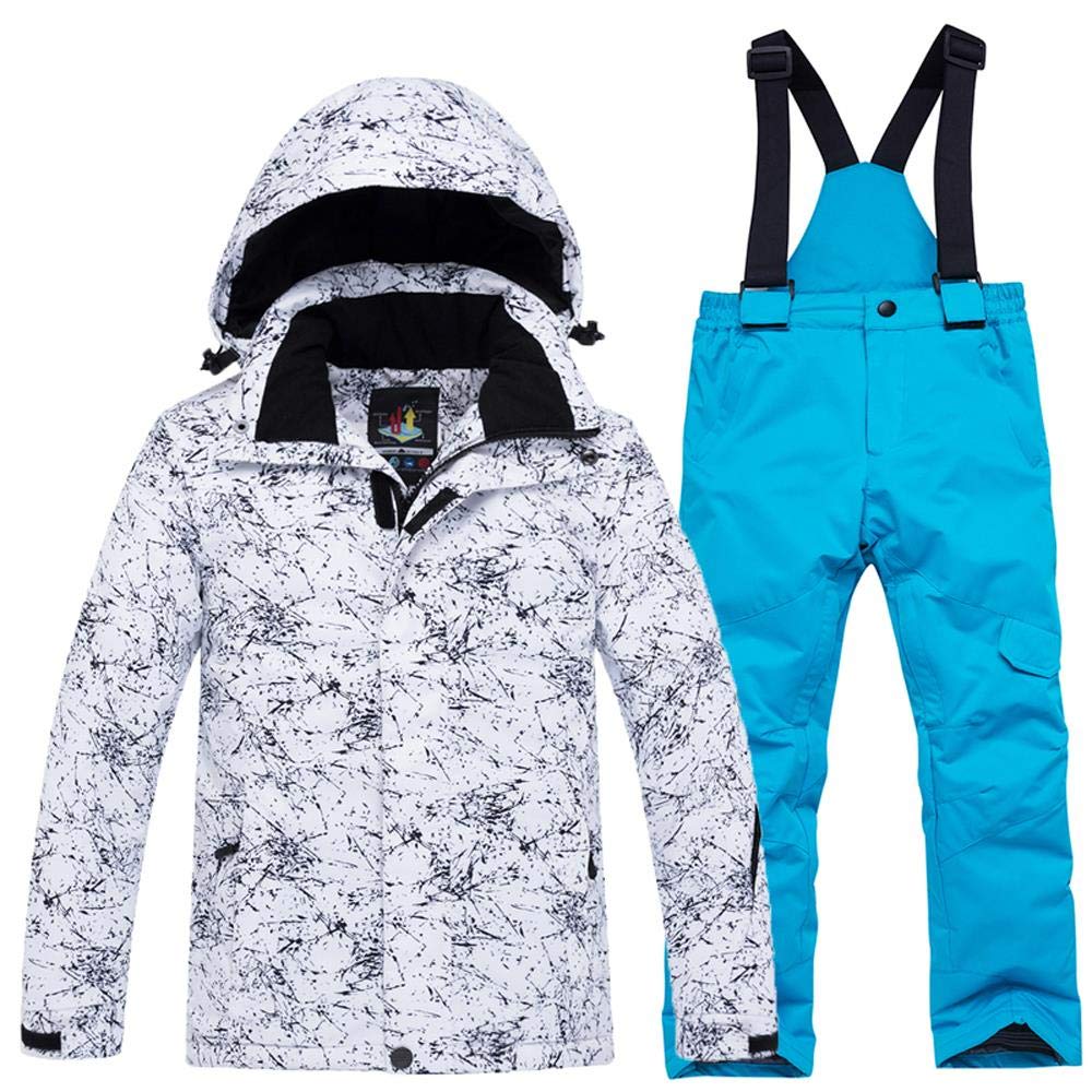 RIUIYELE Boys & Girls Winter Snowsuit - Thickened Thermal Ski Jacket & Pants Set, Windproof & Waterproof Snowwear for Kids - Perfect for Skiing, Snowboarding & Outdoor Winter Activities