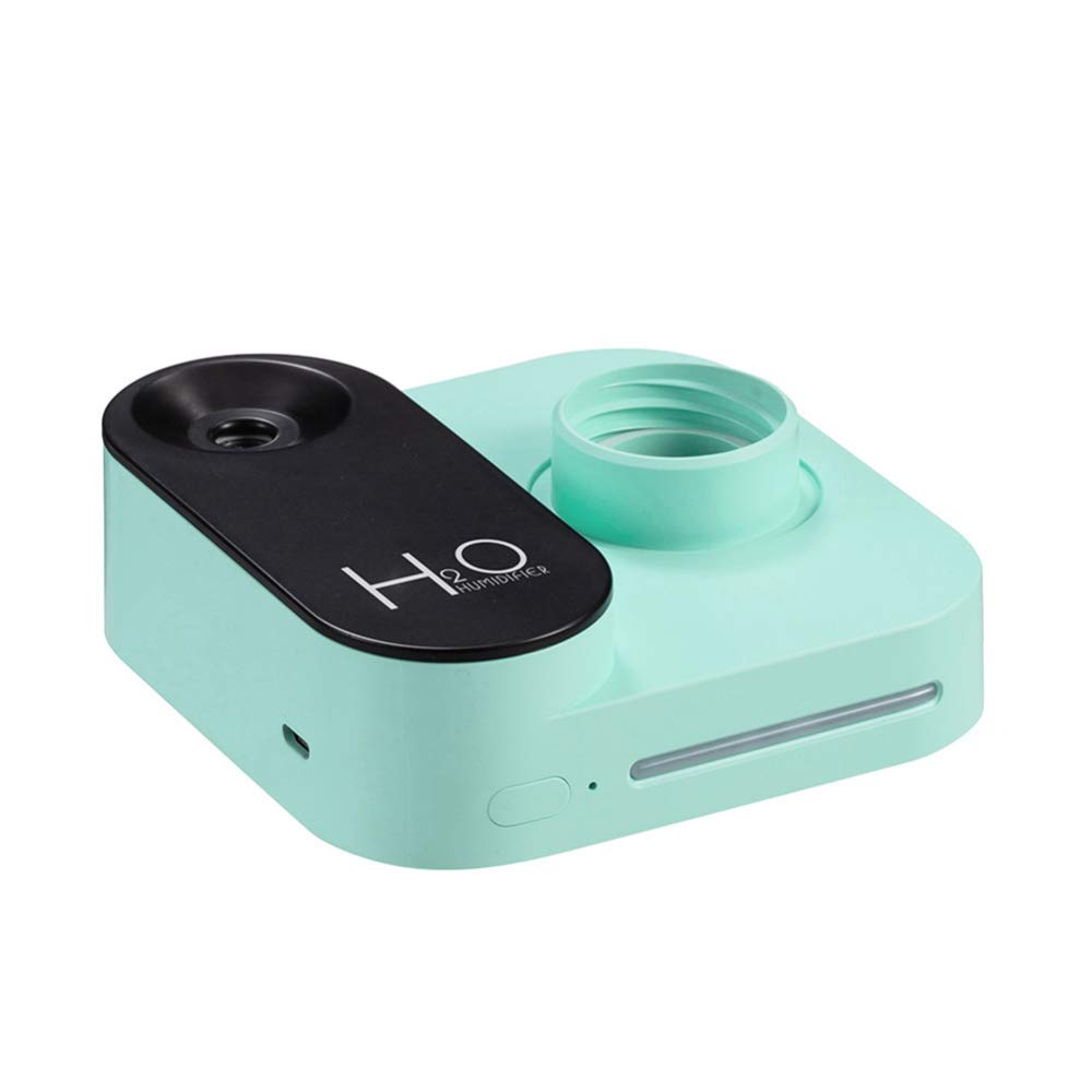 ShiningLove Mini Air Humidifier - Quiet Ultrasonic Cool Mist Maker for Bedroom, Office, Nursery | Portable Tabletop Humidifier with Camera Design | Green | Improves Dry Air for Better Sleep & Skin Health
