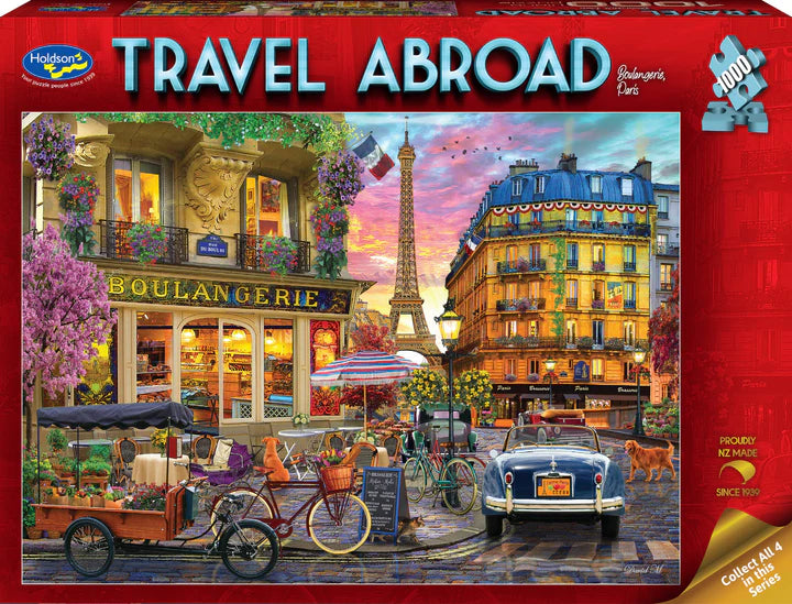 Holdson 1000-Piece Jigsaw Puzzle - Boulangerie in Paris Travel Abroad Scene | Perfect for Family Game Night, Stress Relief & Home Decor