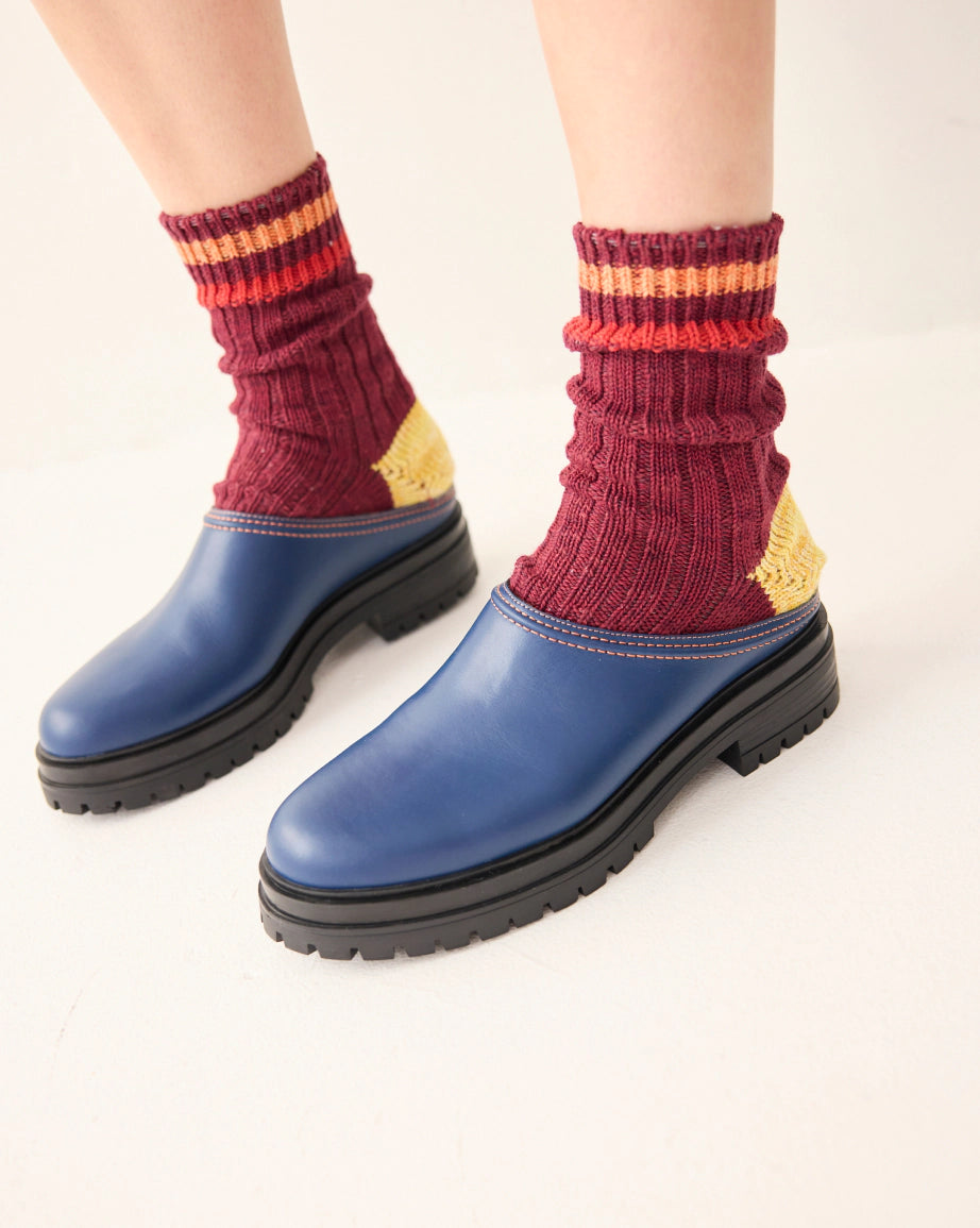 Delphine Leather Clog - Comfortable Slip-On Shoes for Women | Ink Color | Perfect for Casual Wear, Office & Home Use