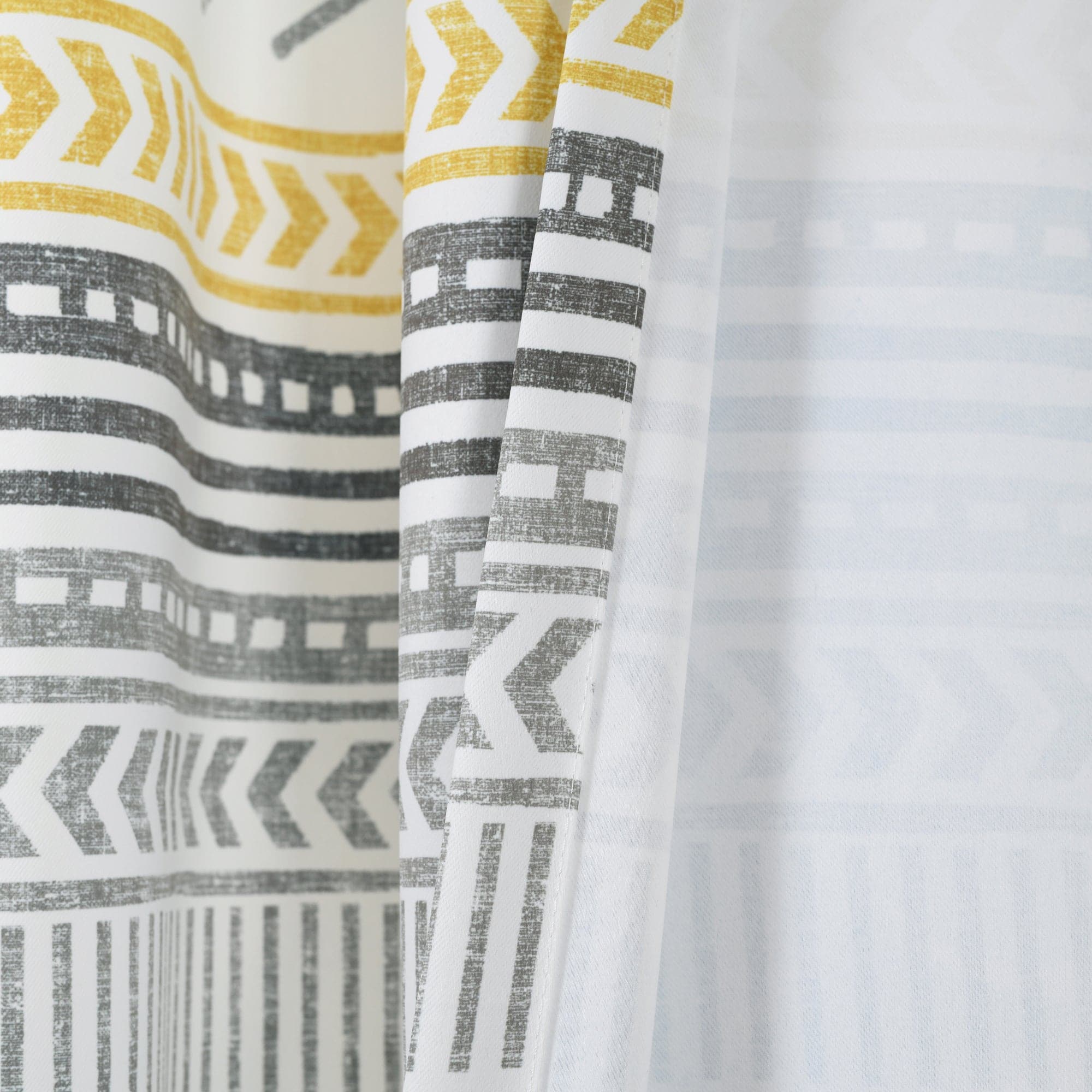 Hygge Geo Light Filtering Window Curtain Panel Set - Modern Geometric Pattern Sheer Drapes for Living Room, Bedroom & Nursery - Soft Sunlight & Privacy Solution