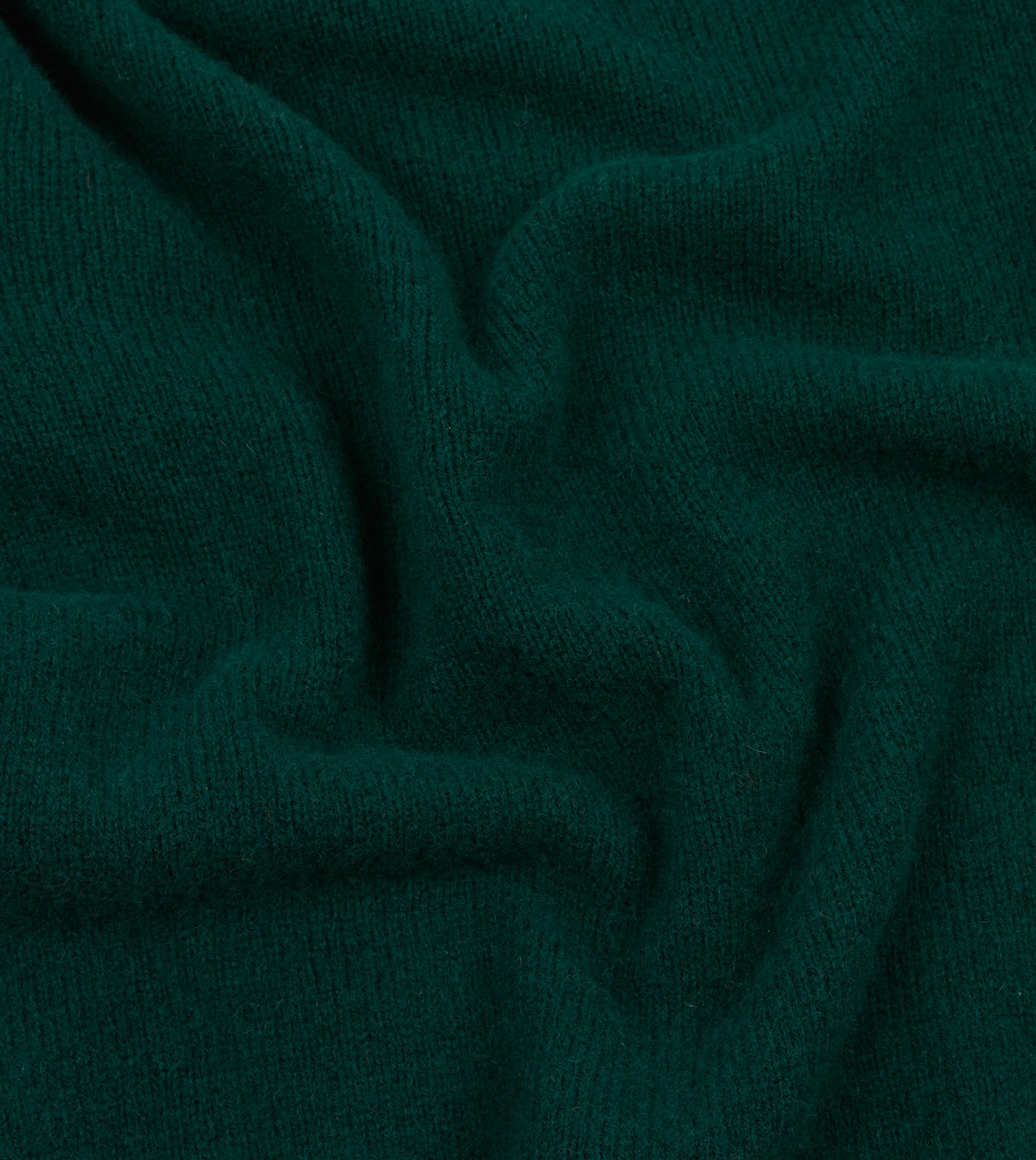 Green Brushed Shetland Wool Mock Neck Sweater for Women - Cozy Winter Pullover for Casual Outfits & Office Wear