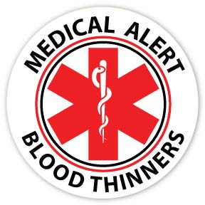 Medical Alert Blood Thinners Reflective Safety Decal - 1 Pack Large Size for Emergency Identification | Perfect for Car Windows, Wheelchairs & Medical Bags