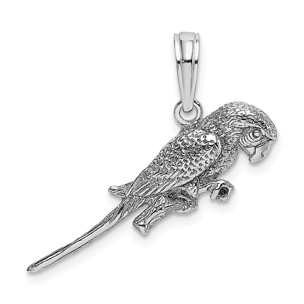 14K White Gold 3D Parrot Pendant Necklace for Women - Elegant Jewelry Gift for Birthday, Anniversary & Special Occasions - Perfect for Casual Wear, Parties & Romantic Dates