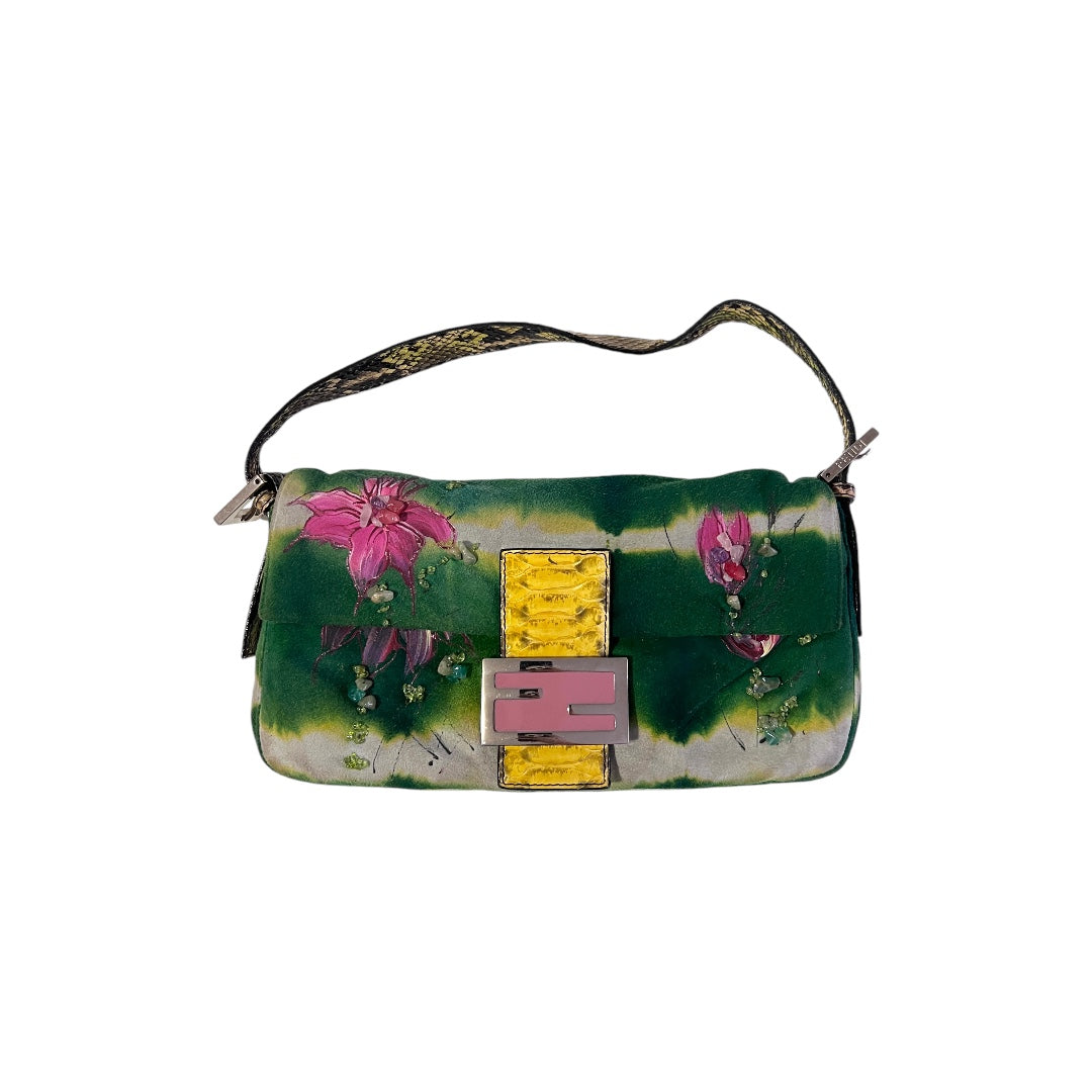 Fendi Floral Beaded Baguette Bag - Luxury Designer Handbag for Women | Perfect for Parties, Weddings & Evening Events