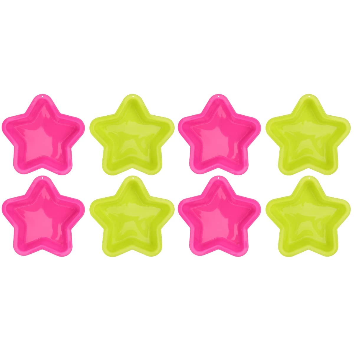 8-Piece Five-Pointed Star Silicone Cake Pan Set - Reusable Fondant Mold & Baking Liner for Cupcakes, Cookies, Chocolates - Perfect for Birthday Parties, Baby Showers & Holiday Baking (Random Colors)