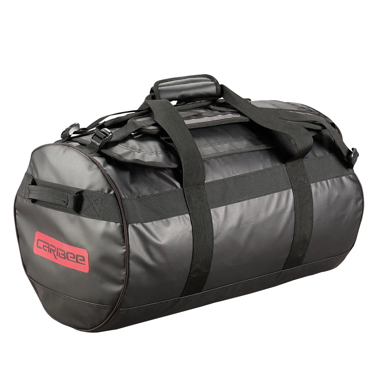 Caribee Kokoda 65L Water Resistant Duffle Bag - Black | Large Travel Duffel for Camping, Hiking & Outdoor Adventures