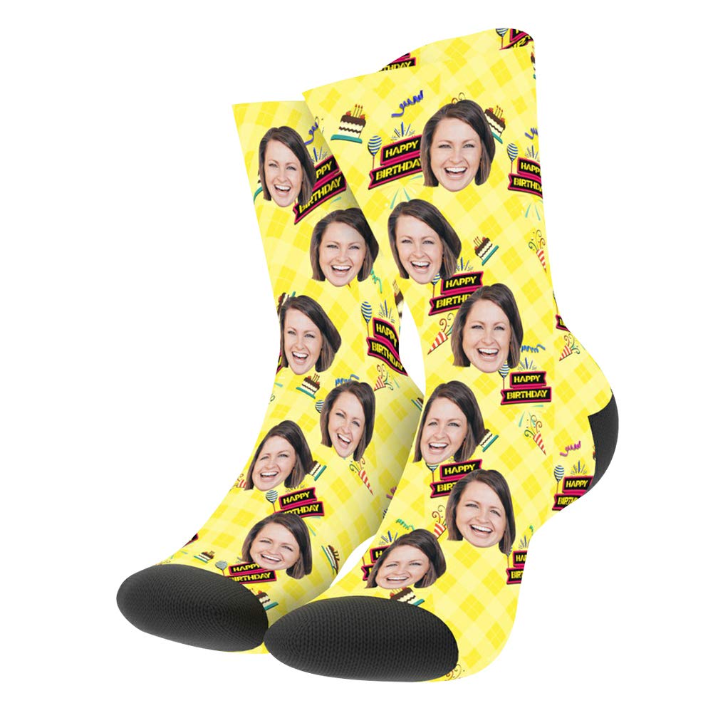 Custom Photo Face Socks - Personalized Crew Socks with Your Picture | Funny Birthday Gift for Men & Women | Great for Parties, Surprise Gifts & Special Occasions