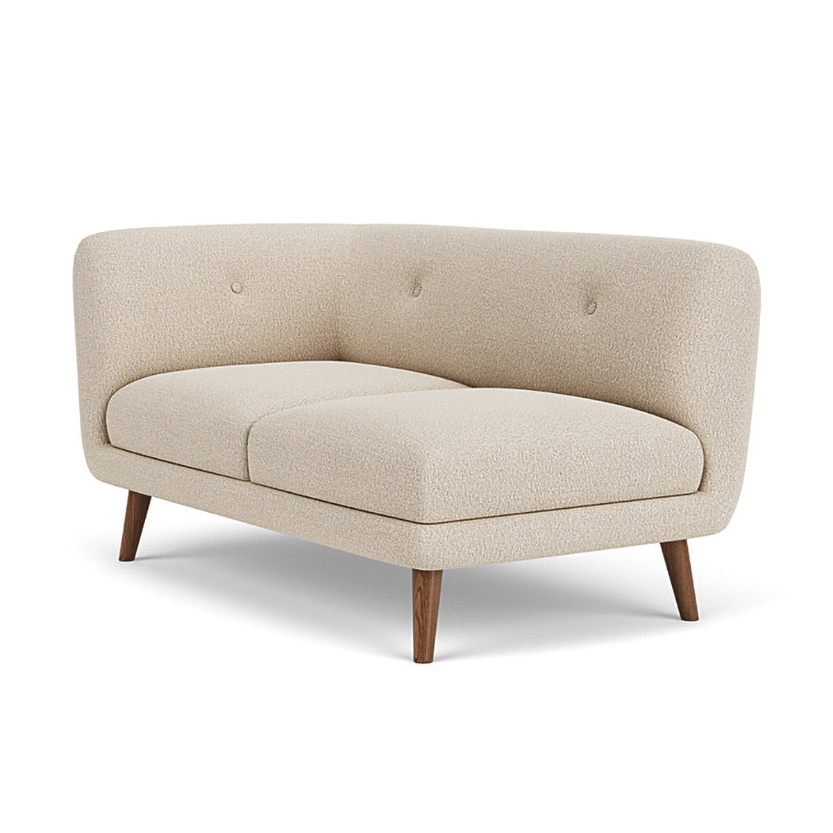 Alfred Boucle Left 2 Seater Modular Sofa - Modern Sectional Couch for Living Room, Small Space & Apartment - Soft Fabric Upholstery with Reversible Design