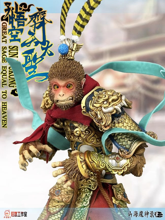 Fury Toys 1/12 Scale 7-inch Sun Wukong Action Figure - Great Sage Equal to Heaven - Collectible Monkey King Model for Display & Cosplay