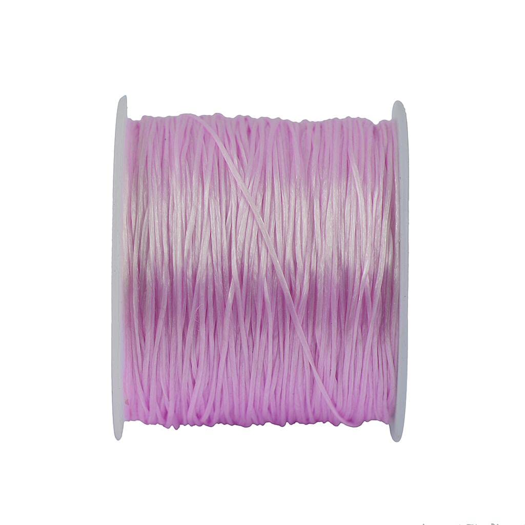 50 Yards Stretch Polyester Crystal String for Jewelry Making - DIY Craft Beading Thread in Light Purple | Perfect for Bracelets, Necklaces & Handmade Jewelry Accessories