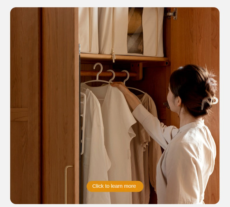 Solid Oak and Cherry Wood Wardrobe - Elegant and Durable Closet for Bedroom, Living Room, or Walk-In Closet Storage