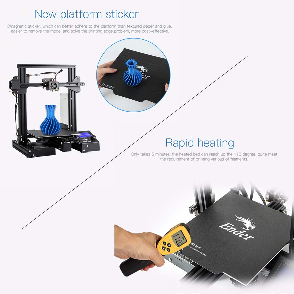 Creality Ender 3 3D Printer Kit with 5 Hardened Steel Nozzles - High Precision DIY Printing for Home, School & Hobby Projects | Perfect for Prototyping, Cosplay & Educational Models