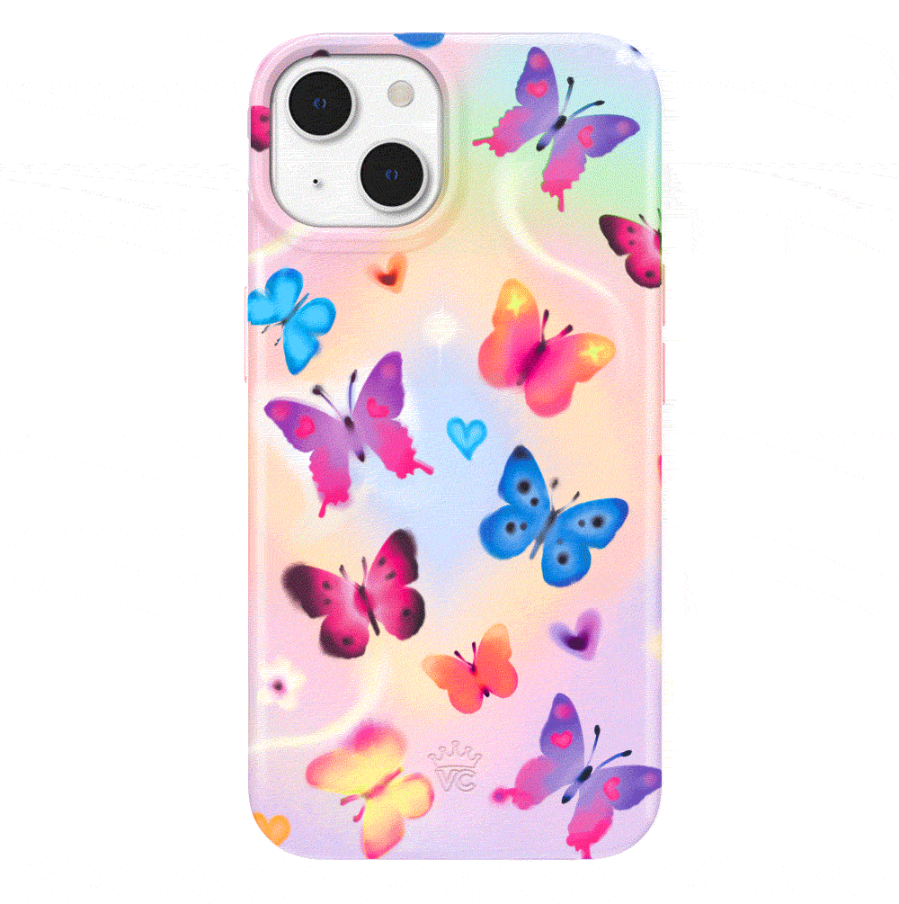 Aura Butterfly iPhone Case - Elegant Floral Design Protective Cover for iPhone 12/13/14/15 Pro Max - Perfect for Everyday Use, Travel & Special Occasions