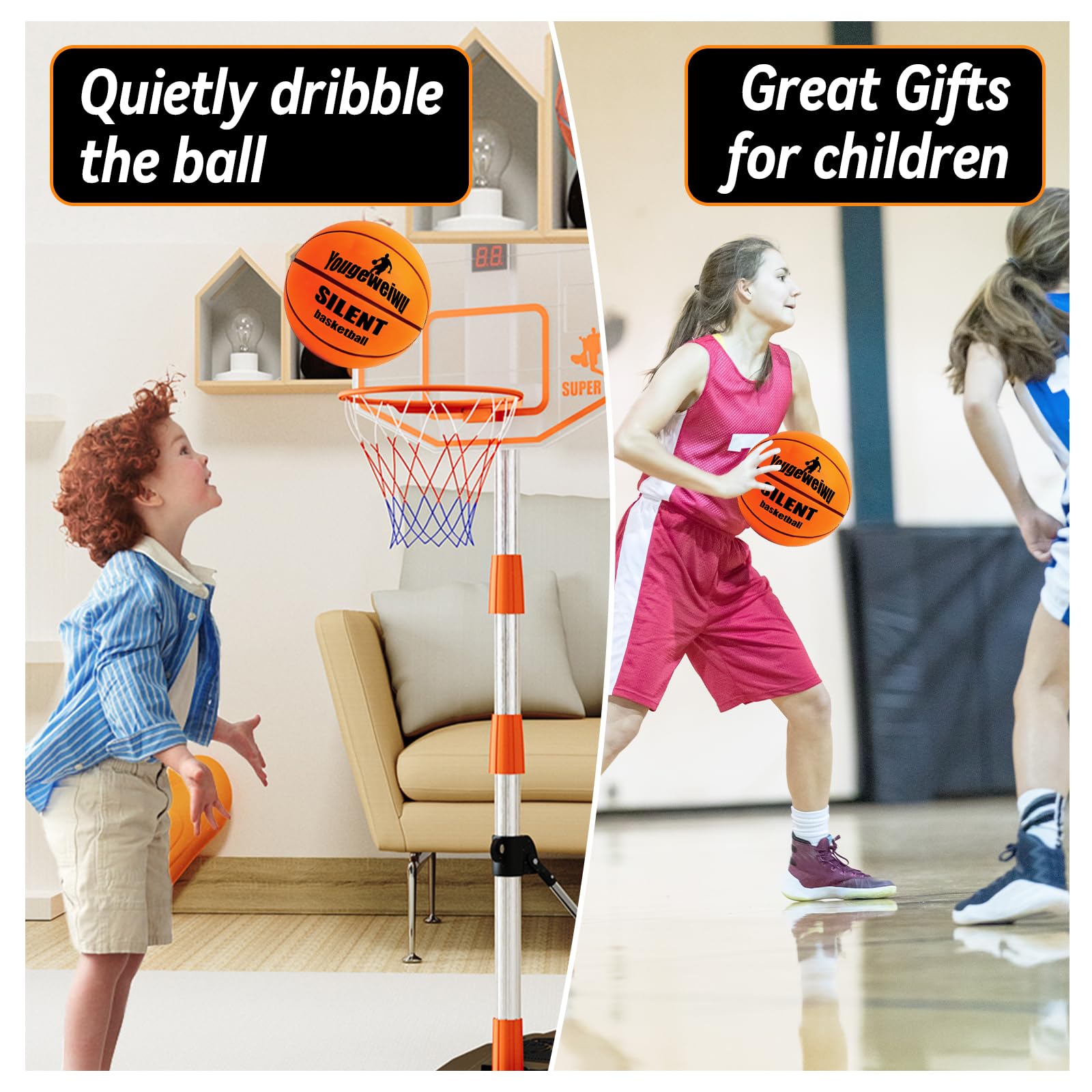 2025 Upgraded Silent Basketball - Indoor Dribble Dream Foam Training Ball for Youth | Noise-Reducing Practice Ball for Apartments, Gyms & Late-Night Drills
