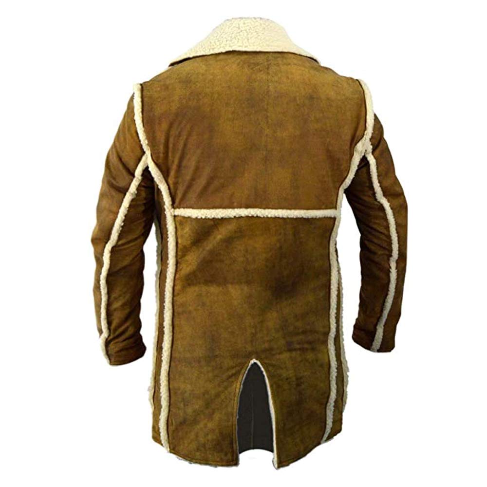 Authentic Hell On Wheels Cullen Bohannon Genuine Leather Sherpa Coat - Western Style Winter Jacket for Men, Perfect for Outdoor Adventures & Cold Weather Fashion