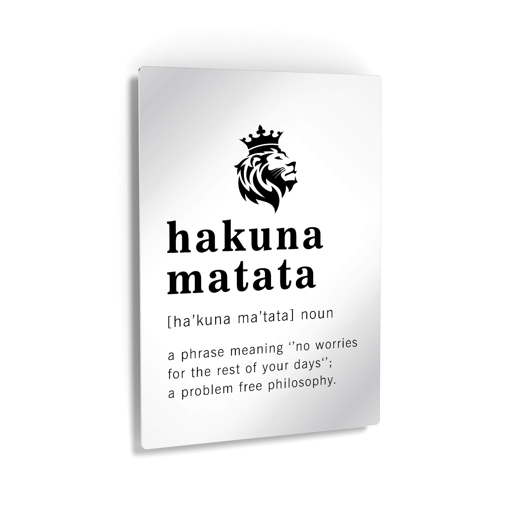 Funny Noun Dictionary Definition of Hakuna Matata Metal Print - Inspirational Quote Wall Art for Office, Living Room, Bedroom & Bathroom Decor - Ready to Hang 36x24 Inches - Made in USA - Perfect for Gifts, Home Decor & Stress-Free Vibes
