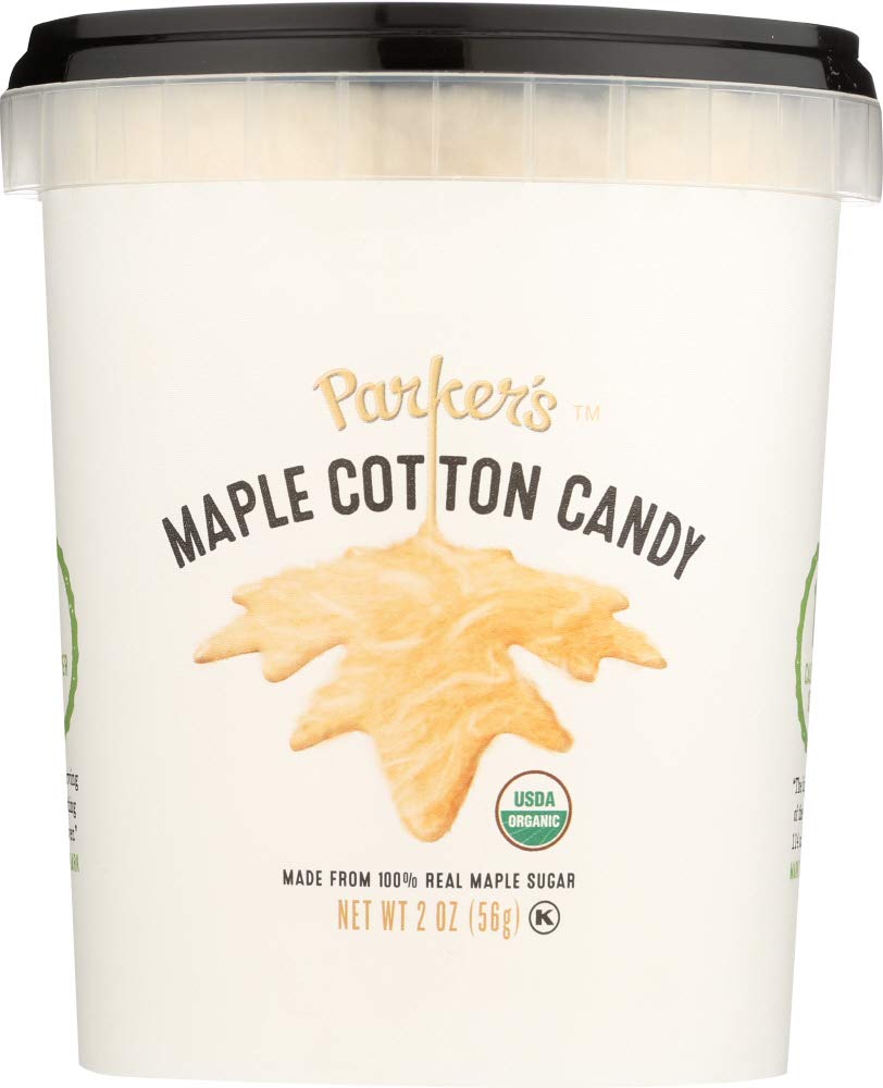 Organic Maple Cotton Candy by Parker's - 2 Ounce (Pack of 4) | Pure Maple Flavor, Gluten-Free & Non-GMO | Perfect for Parties, Gifts & Sweet Treats