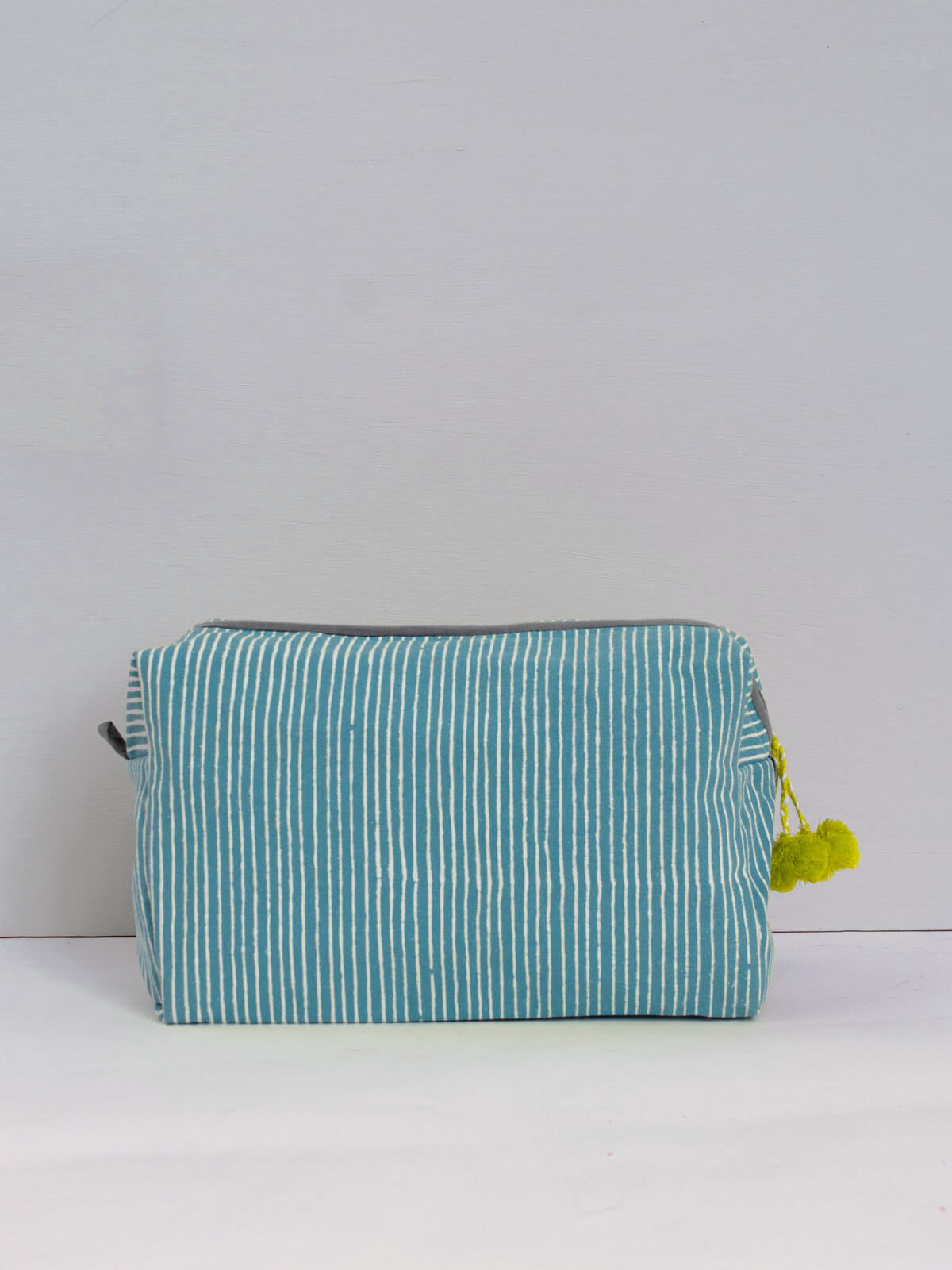 Premium Stripe Wash Bag for Travel & Gym - Stylish Blue Cosmetic Organizer | Perfect for Toiletries, Makeup & Essentials on the Go