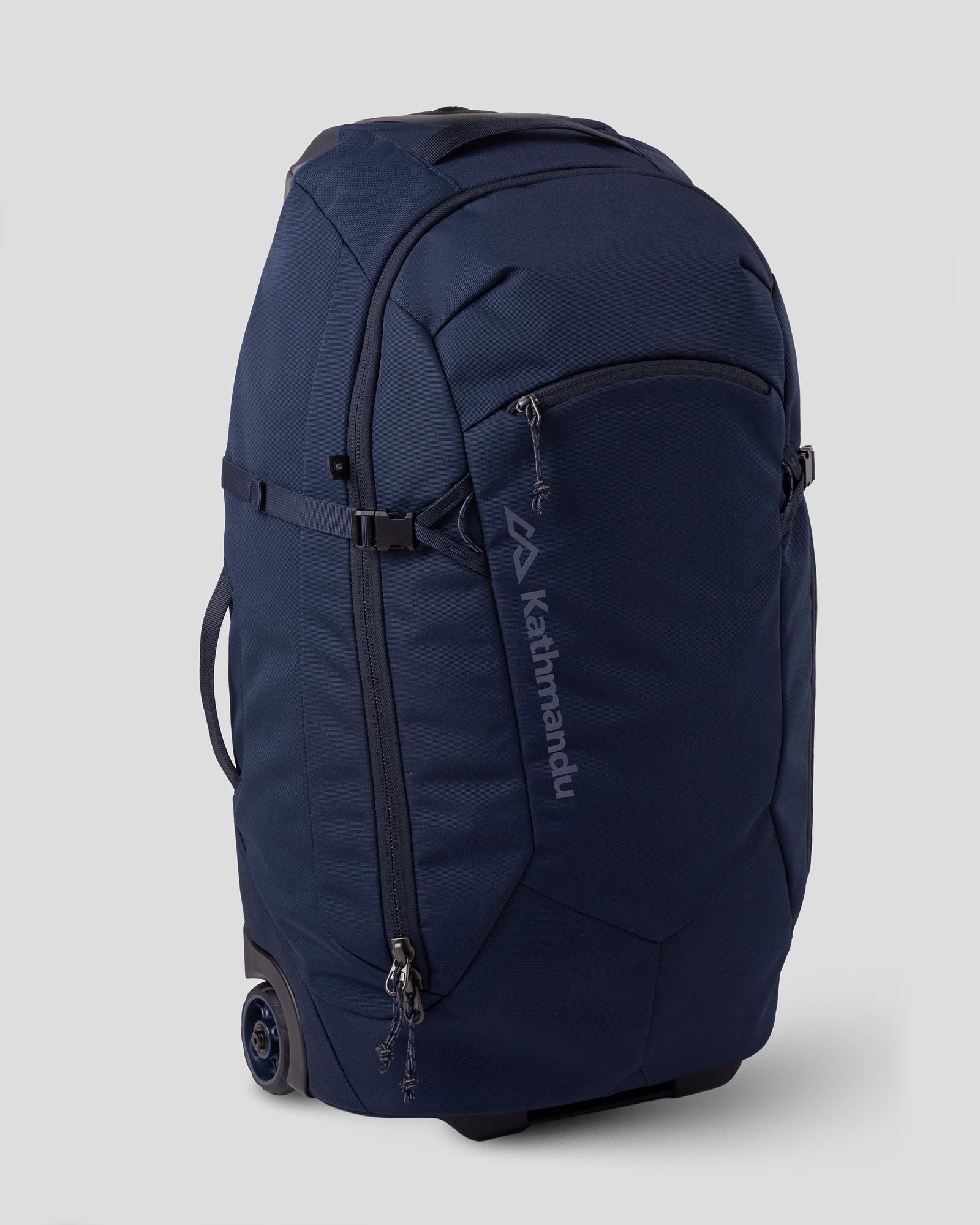 Hybrid Trolley v5 50L Travel Backpack - Lightweight Carry-On Luggage for Men & Women, Waterproof Duffle Bag with Wheels - Perfect for Air Travel, Gym, Camping & Outdoor Adventures (Pure Navy)