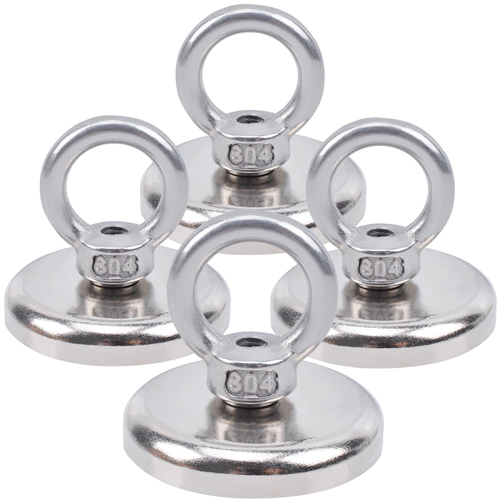 OCEUMAOA Neodymium Fishing Magnet - 70kg Pulling Force, 42mm Diameter with Lifting Rings & Screws - Ideal for Magnet Fishing, Metal Detecting, Workshop & Home Use - Strong Large Rare Earth Magnets for Underwater Treasure Hunting