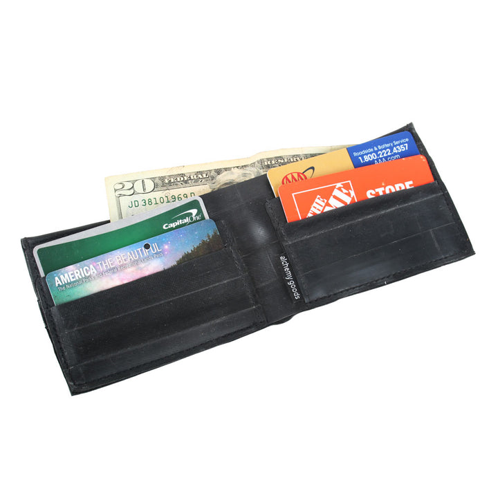 Franklin RFID Blocking Leather Wallet for Men - Slim Bifold Wallet with ID Window - Black & Marine Blue - Perfect for Travel, Business & Everyday Use