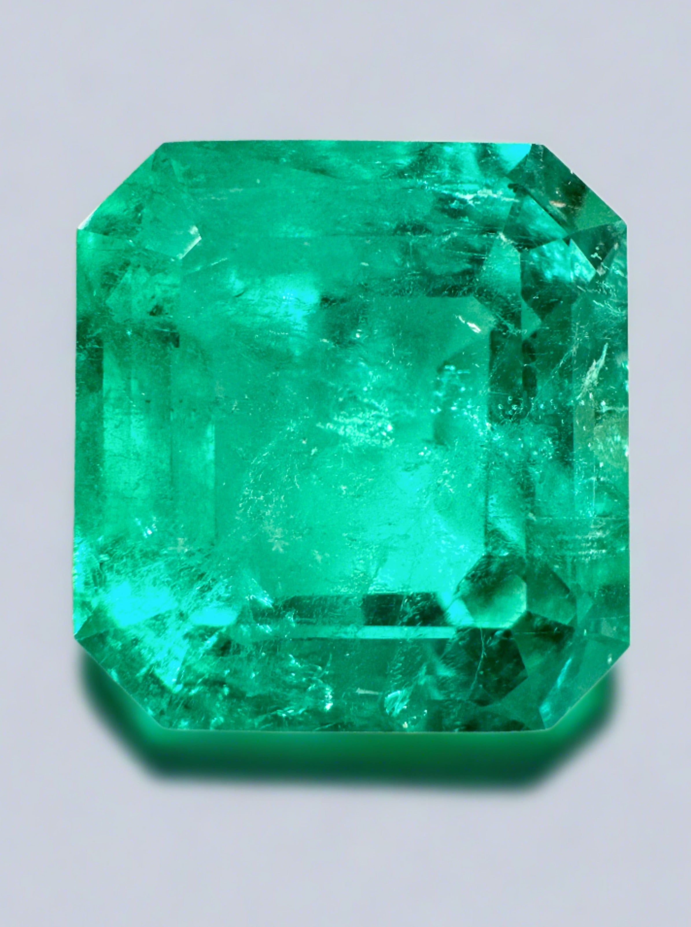 15.28 Carat GIA Certified Loose Colombian Emerald Gemstone - 15.5x14.5mm Emerald Cut Natural Green Emerald for Jewelry Making, Engagement Rings & Luxury Gifts