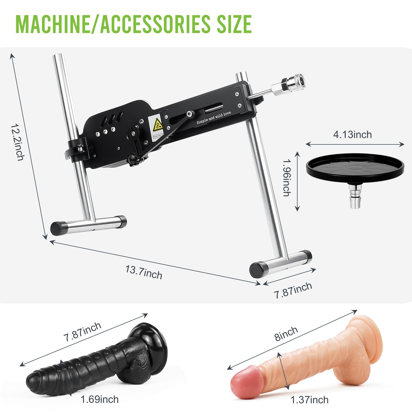 Premium Automatic Thrusting Sex Machine with 6 Dildo Attachments - Adjustable, Quiet & Stable Metal Love Machine for Adults - Perfect Solo Sex Toy for Singles & Couples - Bedroom, Hotel & Private Play Enhancer