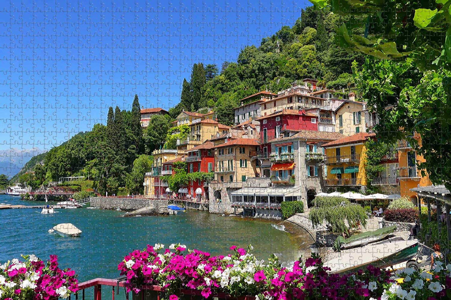 1000-Piece Wooden Jigsaw Puzzle for Adults - Scenic Italy Como & Varenna Lake Landscape - Challenging Travel Souvenir Puzzle for Home Decor, Relaxation & Family Game Night