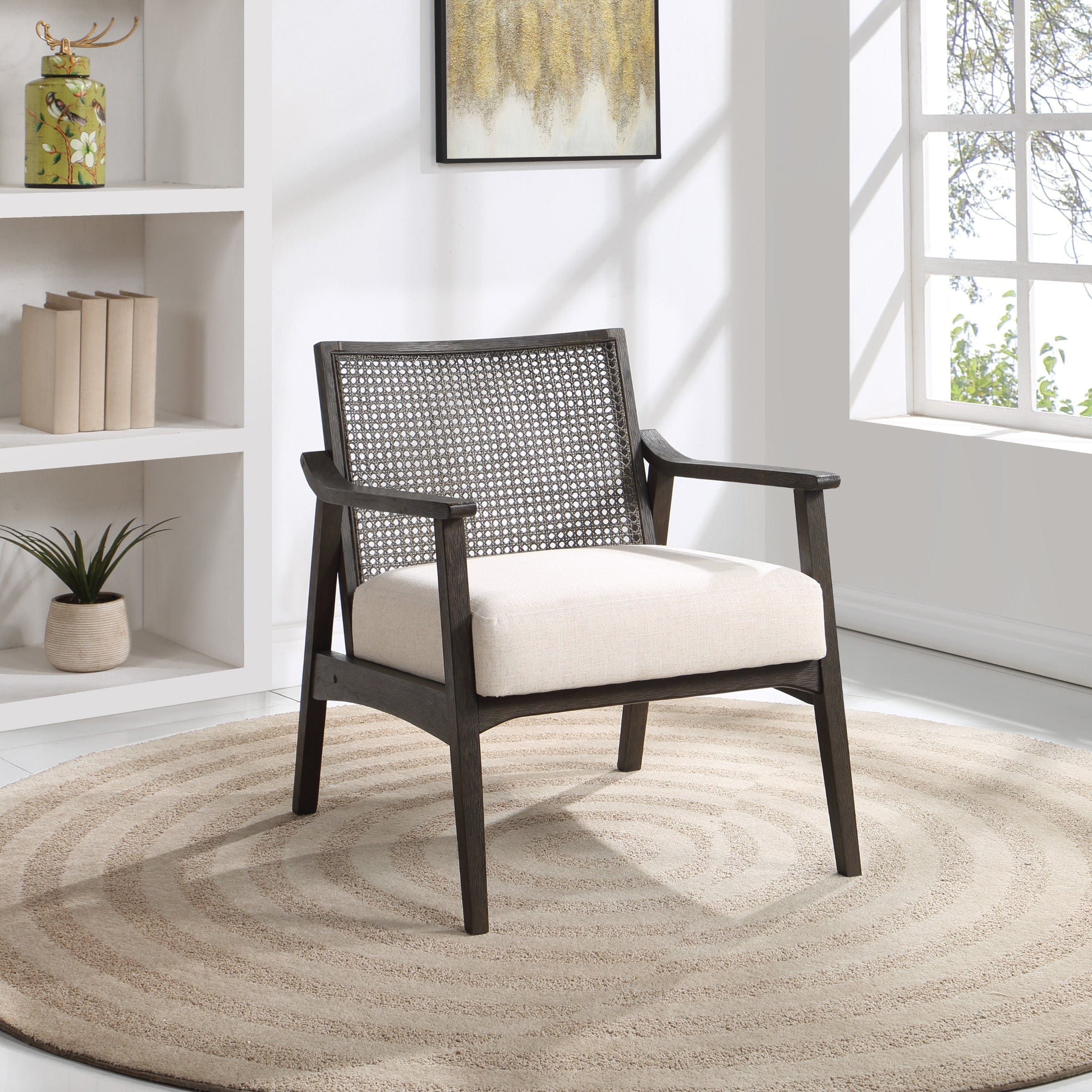 Office Star Lantana Cane Back Arm Chair [LNT511] - Ergonomic Office Chair for Home & Workspace - Perfect for Desk Work, Study, and Conference Rooms
