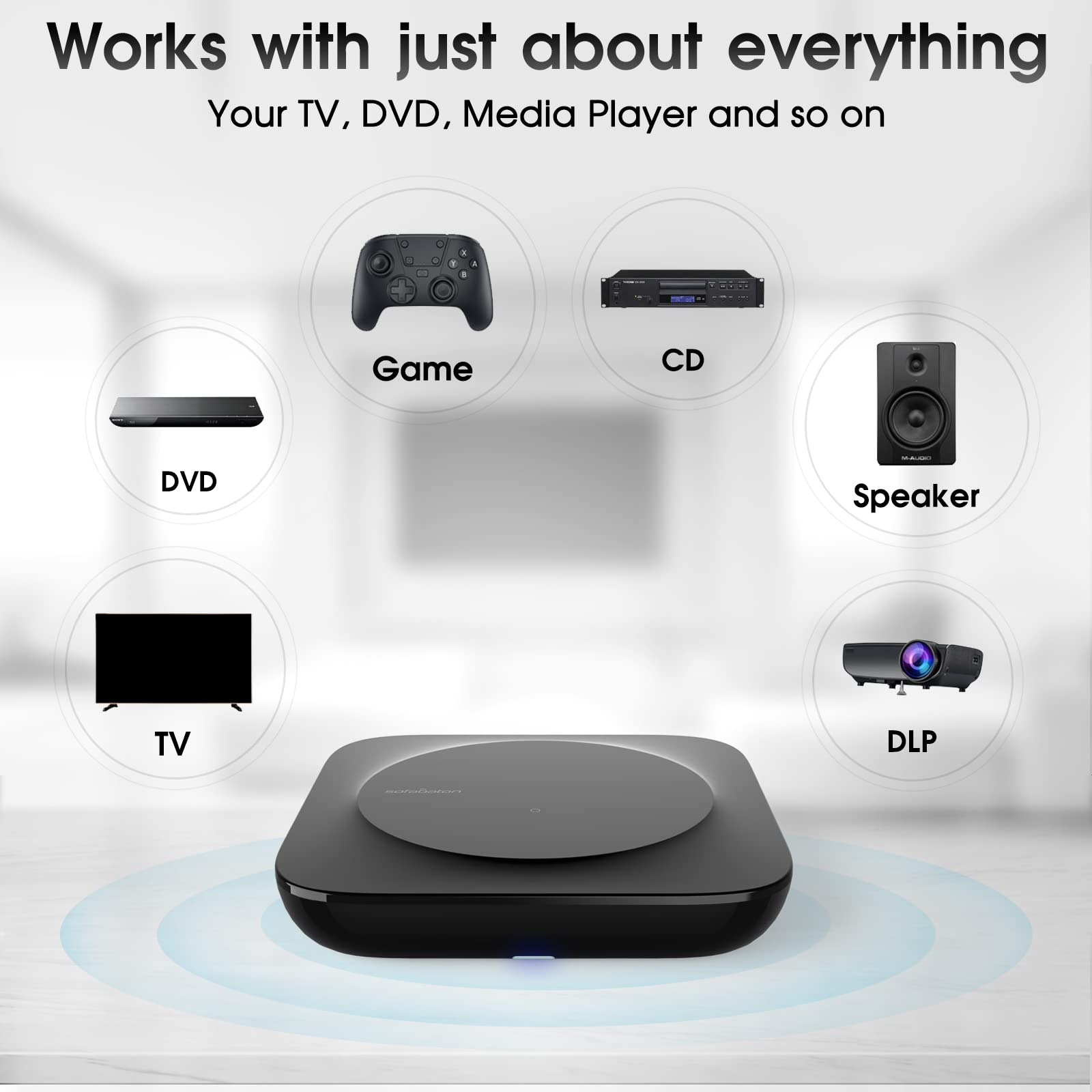 SofaBaton X1 Universal Remote Control with Hub - Smart App Setup, One-Touch Activities, Works with Alexa & Google Assistant (Voice Control 60+ Devices) - Perfect for Home Theater, Smart TV, and Entertainment System Control