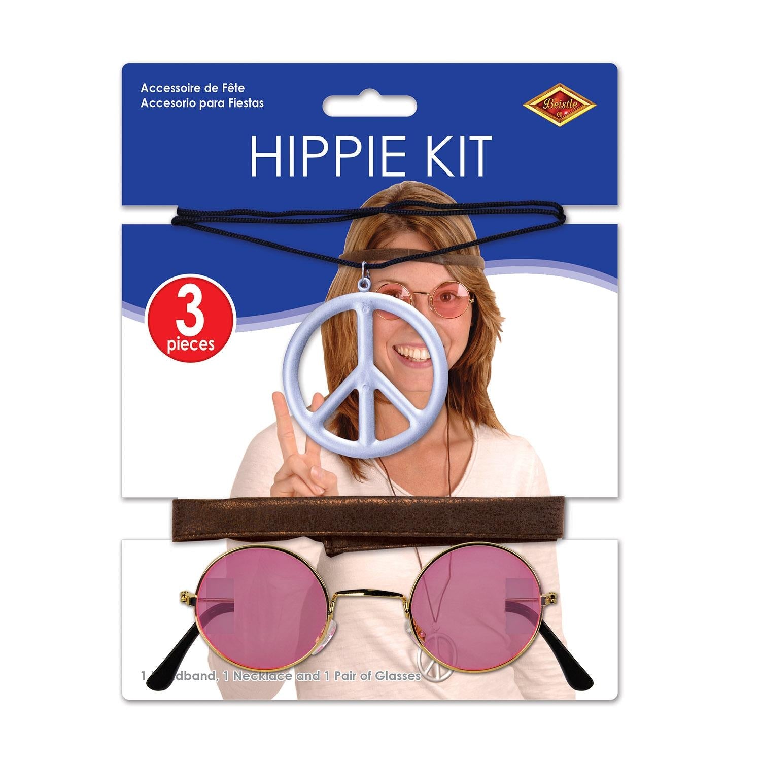 12 Pack Beistle Hippie Kit - Groovy 60s & 70s Themed Party Decorations for Halloween, Costume Parties & Music Festivals
